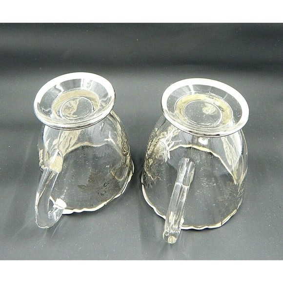 Silver City Glass Creamer and Sugar Forest Pattern Overlay - Picture 6 of 12